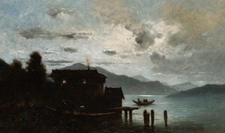 Wadysaw Aleksander Malecki - Mountain lake at night.webp