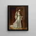 la dama elegante en vestido damasé blanco - Władysław Bakałowicz — cuadro enmarcado en la pared