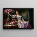 Dame in lilac dress with flowers - Władysław Czachórski — framed artwork on a wall