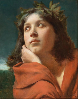Wadysaw Czachrski - Portrait Of A Girl With Laurel Wreath.webp