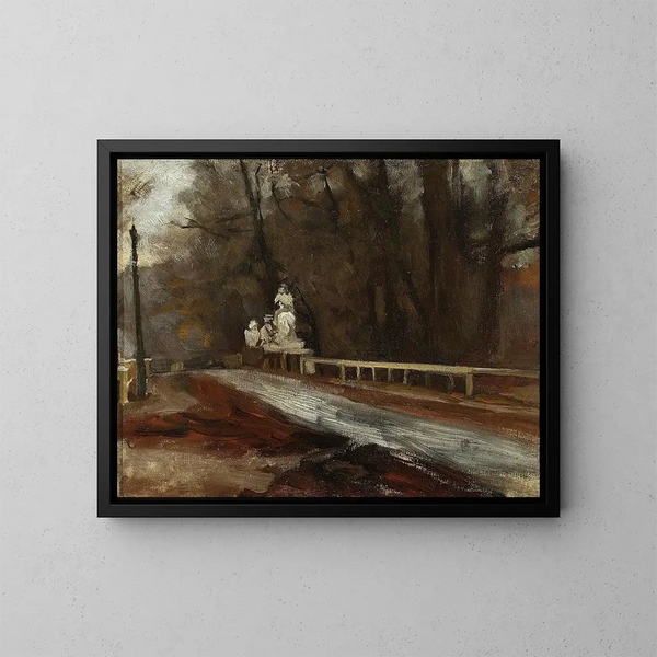 Pont with the Sobieski statue at Agrykola - Władysław Podkowiński — framed artwork on a wall
