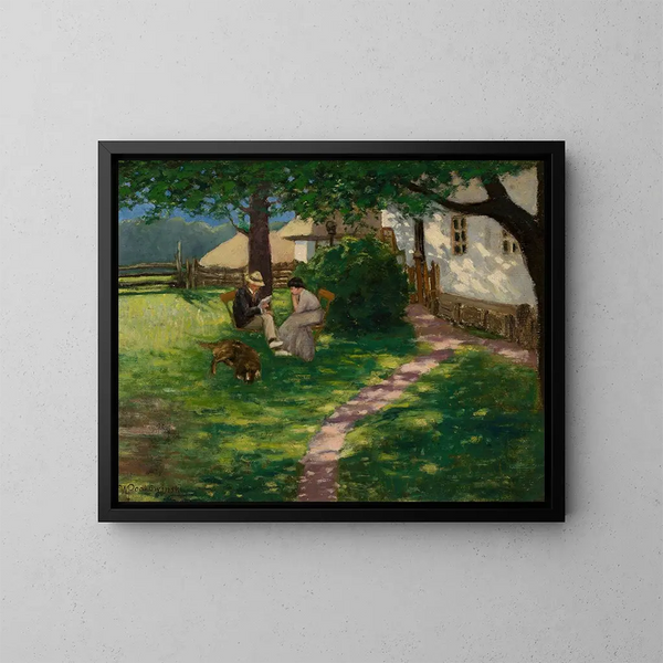 In the Garden - Władysław Podkowiński — framed artwork on a wall