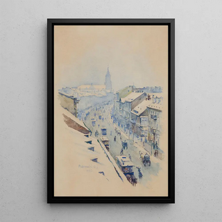 Wadysaw Podkowiski - Widok na Nowy wiat w Warszawie zim.webp