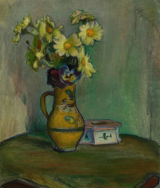 Wadysaw lewiski - Flowers in a yellow pitcher.webp