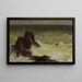 Ocean painting with a solitary rock - Władysław Ślewiński — framed artwork on a wall