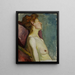 Mujer medio desnuda sentada - Władysław Ślewiński — cuadro enmarcado en la pared