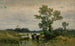 Vacas cruzando el río - Walery Brochocki — vista de la obra