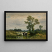 Vacas cruzando el río - Walery Brochocki — cuadro enmarcado en la pared