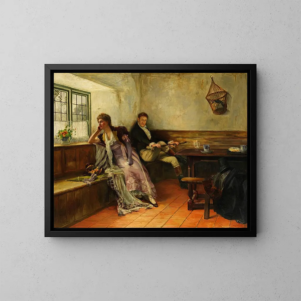 El viaje de bodas interrumpido - Walter Firle — cuadro enmarcado en la pared