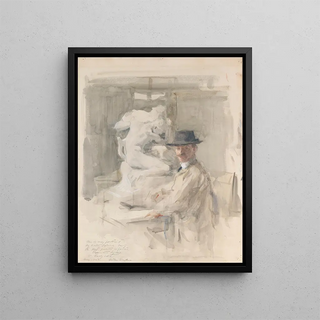 Walter Frederick Osborne - John Hughes 18651941 Sculptor against his Sculpture of Orpheus and Euridice.webp