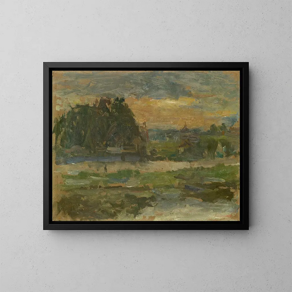 Evening on the Seine - Walter Kurt Wiemken — framed artwork on a wall