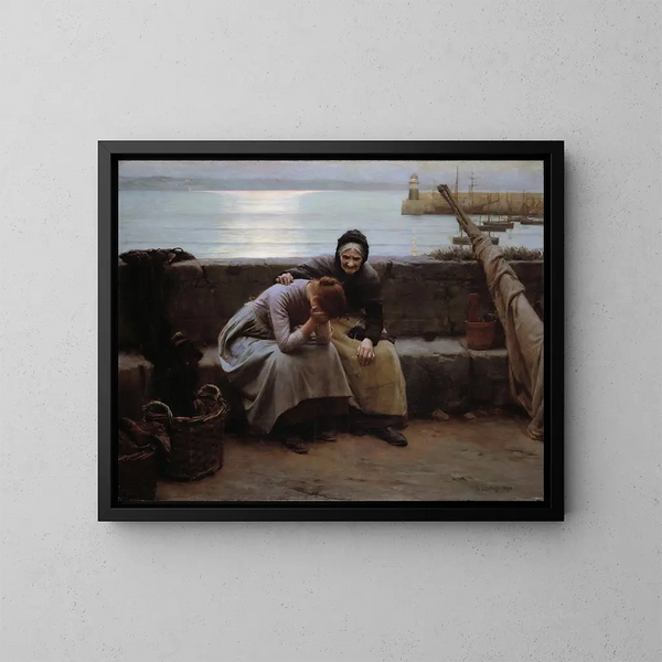 Never in the morning has passed until evening without a heart breaking - Walter Langley — framed artwork on a wall