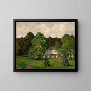 Walter Leistikow - Haus hinter blhenden Kastanienbumen.webp