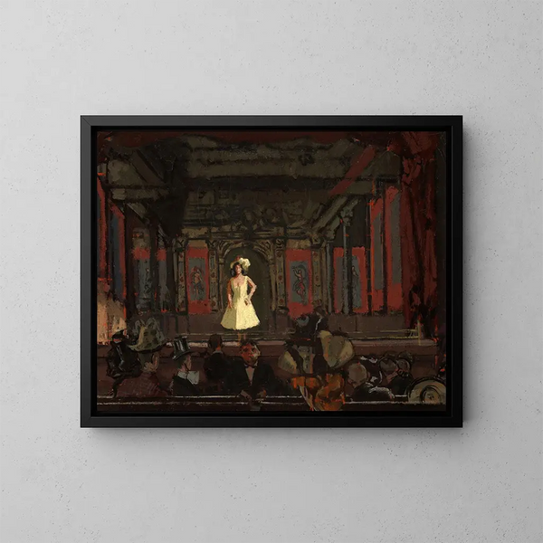 The Palais des Variétés de Hungerford, deuxième tour by Katie Lawrence - Walter Richard Sickert — framed artwork on a wall