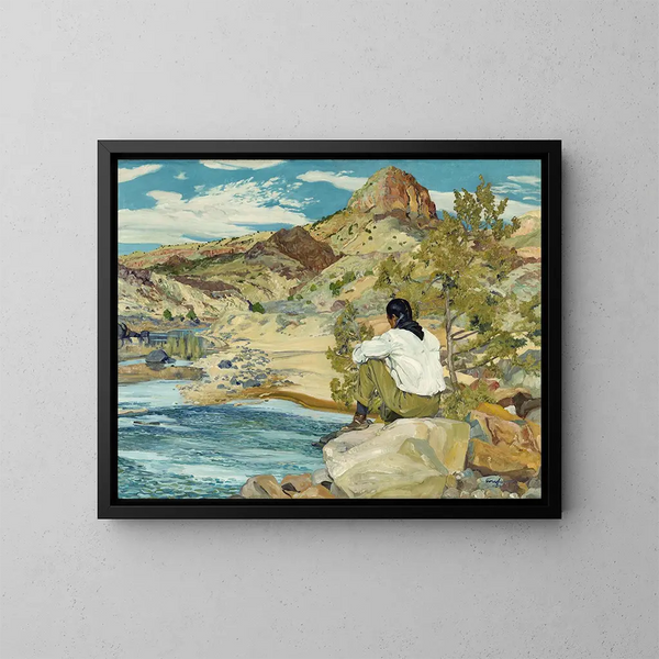 sobre el Río Grande - Walter Ufer — cuadro enmarcado en la pared