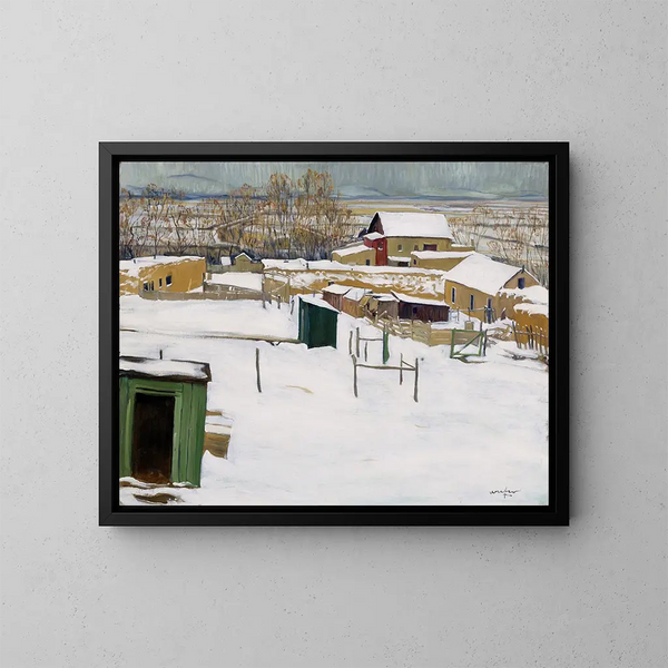 Taos bajo la nieve - Walter Ufer — cuadro enmarcado en la pared