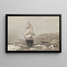 HMS Assistance and Pioneer leaving winter quarters 1854 - Walter William May — framed artwork on a wall