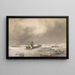Sleds in a Cool Breeze and Just Passing Over the Bumpy Ice - Walter William May — framed artwork on a wall