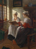 Dos chicas en la ventana - Walther Firle — vista de la obra