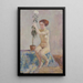 Nude painting with flower pot - Walther Gamerith — framed artwork on a wall