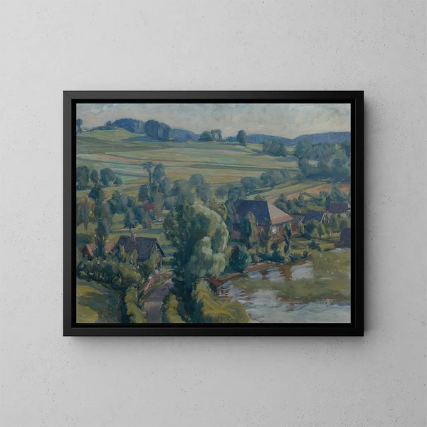 Paisaje aterrizando cerca de Unterbuchberg - Walther Gamerith — cuadro enmarcado en la pared