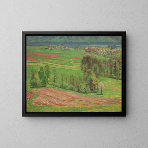 Paisaje aterrizando en primavera - Walther Gamerith — cuadro enmarcado en la pared