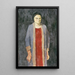 Dama con abrigo azul - Walther Gamerith — cuadro enmarcado en la pared