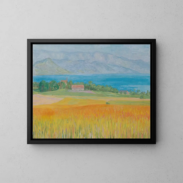 Cornfield by the Attersee - Walther Gamerith — framed artwork on a wall