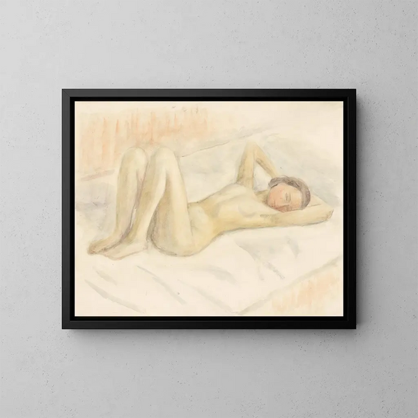 Acte féminin allongé - Walther Gamerith — framed artwork on a wall