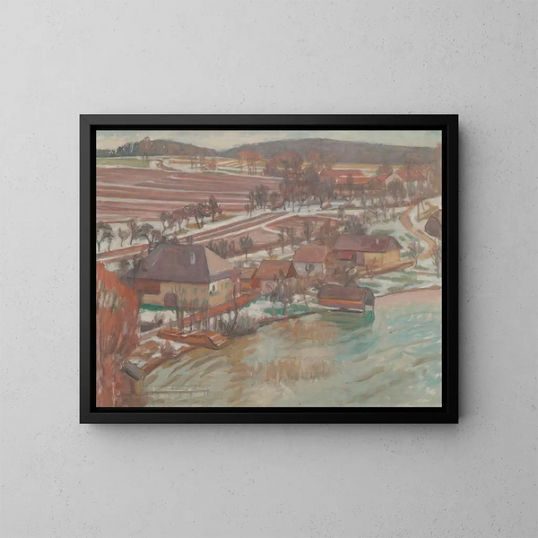 Unterbuchberg at the beginning of spring - Walther Gamerith — framed artwork on a wall