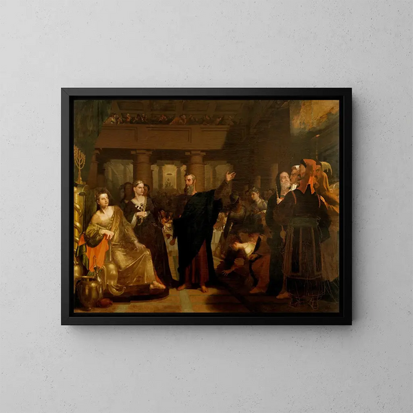 El banquete de Baltasar - Washington Allston — cuadro enmarcado en la pared