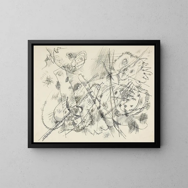 Conception for an Engraving - Wassily Kandinsky — framed artwork on a wall