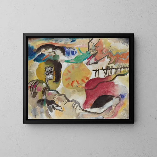 Improvisation 27: Jardin d'amour II - Wassily Kandinsky — framed artwork on a wall