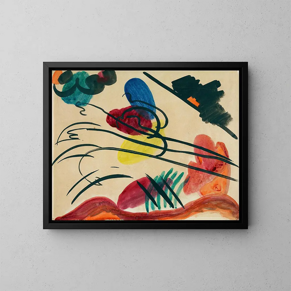 With Three Horsemen - Wassily Kandinsky — framed artwork on a wall