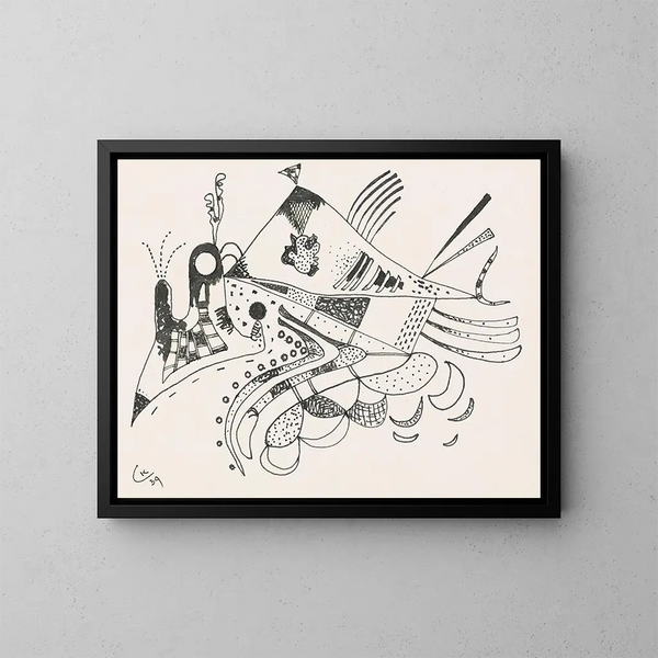 Drawing for the neighborhood - Wassily Kandinsky — framed artwork on a wall