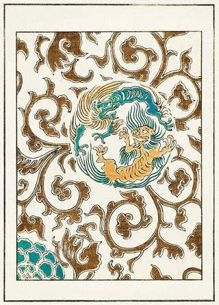 Watanabe Seitei - Spirit and floral motif illustration.webp