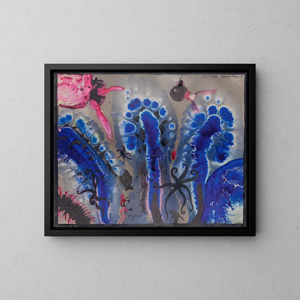 Sculpture of the Naples Aquarium - Wenzel August Hablik — framed artwork on a wall