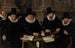 Four Regents and the Father of the House of the Leper Asylum of Amsterdam - Werner van den Valckert — artwork view