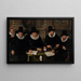 Four Regents and the Father of the House of the Leper Asylum of Amsterdam - Werner van den Valckert — framed artwork on a wall
