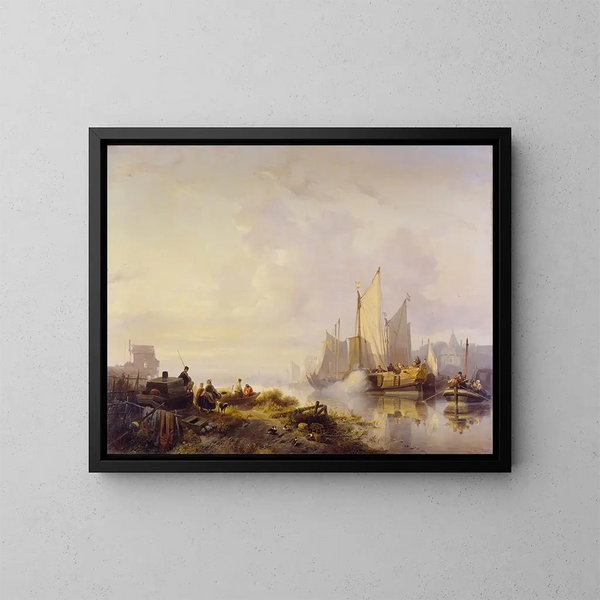 River Scene Painting - Wijnand Nuyen — framed artwork on a wall
