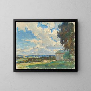 Wilfrid Gabriel de Glehn - Salisbury cathedral from a field above Wilton.webp
