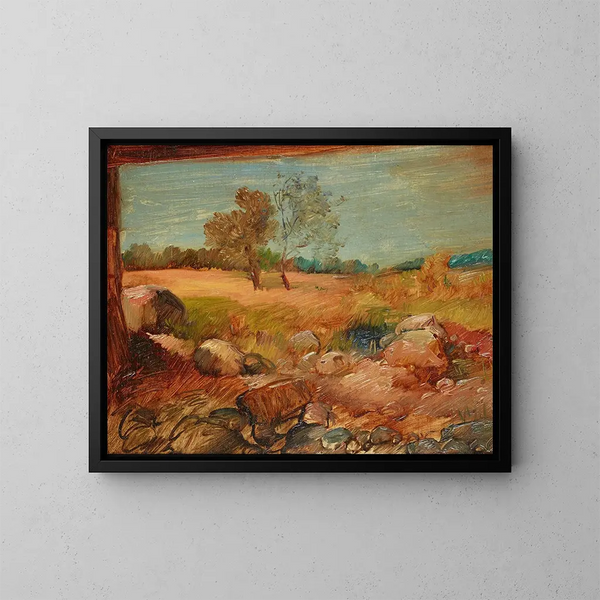 Vista desde un granero - Wilhelm Busch — cuadro enmarcado en la pared