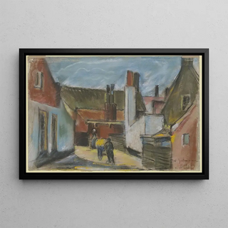 Wilhelm Gutmann - Village street with cart.webp