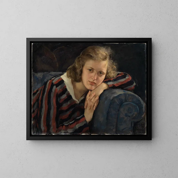 Retrato de la niña Brigitte - Wilhelm Hempfing — cuadro enmarcado en la pared