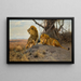 Lions grondants - Wilhelm Kuhnert — cuadro enmarcado en la pared