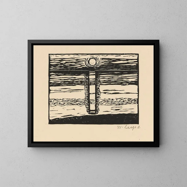 Atardecer sobre el mar de Wadden - Wilhelm Laage — cuadro enmarcado en la pared
