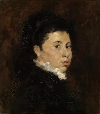 Wilhelm Leibl - Bildnis einer Dame in schwarzem Kleid mit weier Halskrause.webp