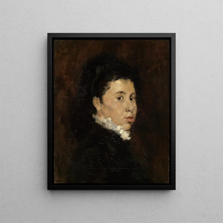 Wilhelm Leibl - Bildnis einer Dame in schwarzem Kleid mit weier Halskrause.webp