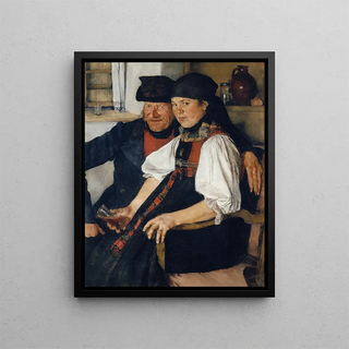 Wilhelm Leibl - Elderly Farmer and Young Girl.webp