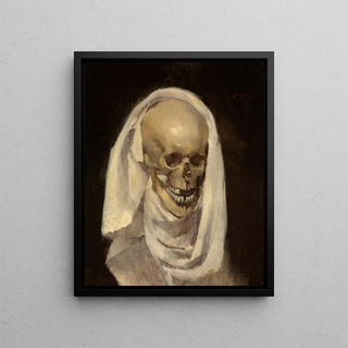 Wilhelm Leibl - Totenschdel mit Leichentuch.webp